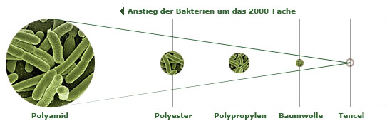 Croissance bactérienne avec le lyocell