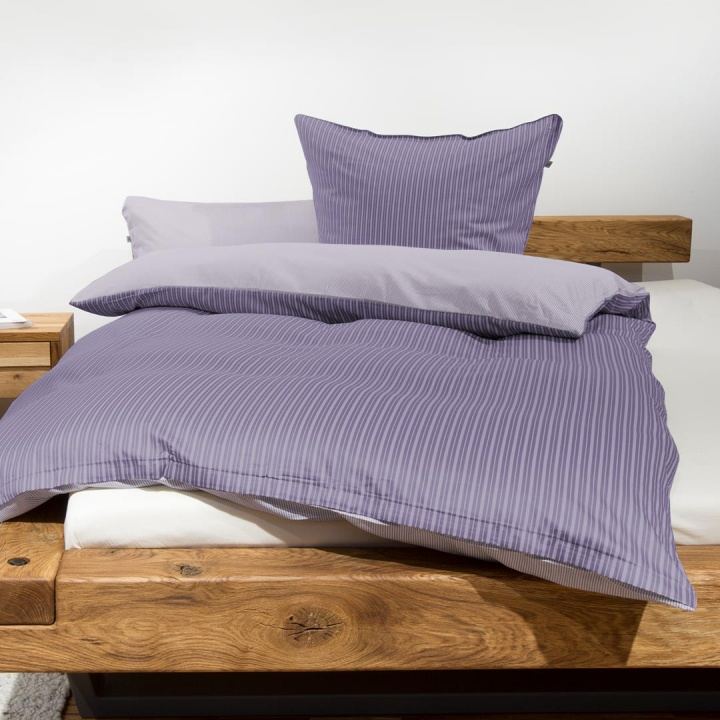 Linge de lit réversible en satin « Rigata » Linge de lit réversible en satin « Rigata »