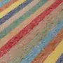 Tapis en laine vierge à rayures colorées tissé à la main en coloris multicolore